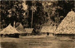 PC CPA BELGIAN CONGO, VILLAGE ABABUA, VINTAGE POSTCARD (b12574)