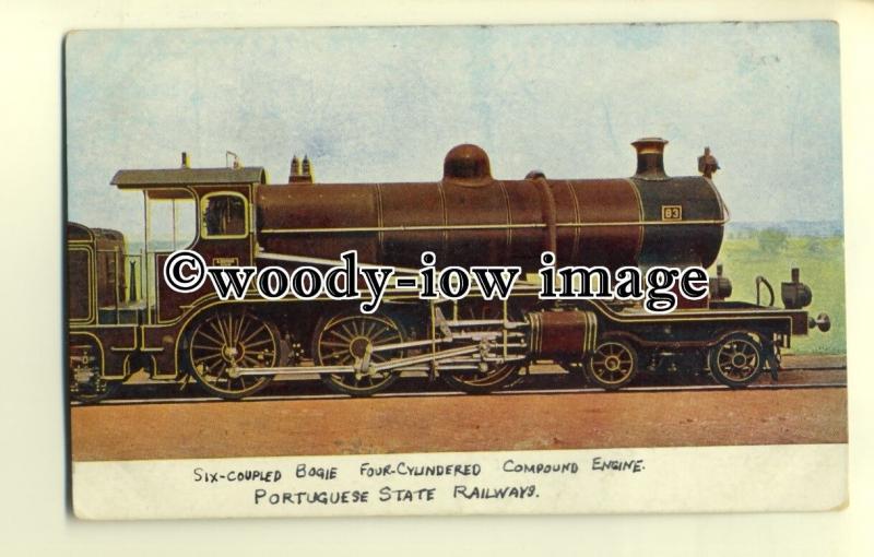 ry1080 - Portuguese State Railways, Six-coupled 4cyl. Compound Engine - postcard 