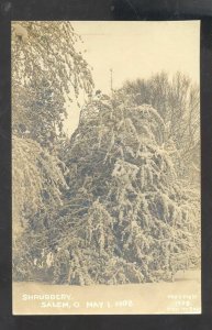 RPPC SALEM OHIO RESIDENCE SHRUBBERY HEWITT BROS. 1908 REAL PHOTO POSTCARD