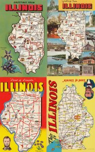 Illinois This Is Greetings From 4x Map Postcard s