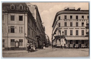 Koblenz Germany Postcard View of Rheinstrasse Hotel Zum Riesen c1910