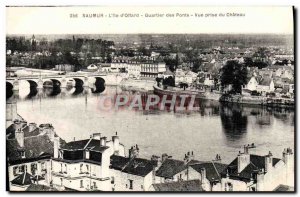 Old Postcard Saumur L & # 39Ile D & # 39Offard Quarter Bridges Vue Prize Du C...