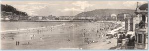 Double Postcard  SAN SEBASTIAN (Donostia) Spain  VISTA de LA PLAYA  ca 1910s