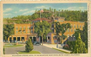 Butte County California Roadside 1945 Richardson Springs Hotel Postcard 20-1641