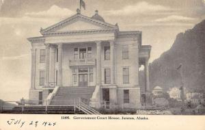 Juneau Alaska Government Court House Street View Antique Postcard K107638