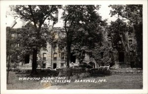 Parkville Missouri MO Woodward Dorm Park College Real Photo Vintage Postcard