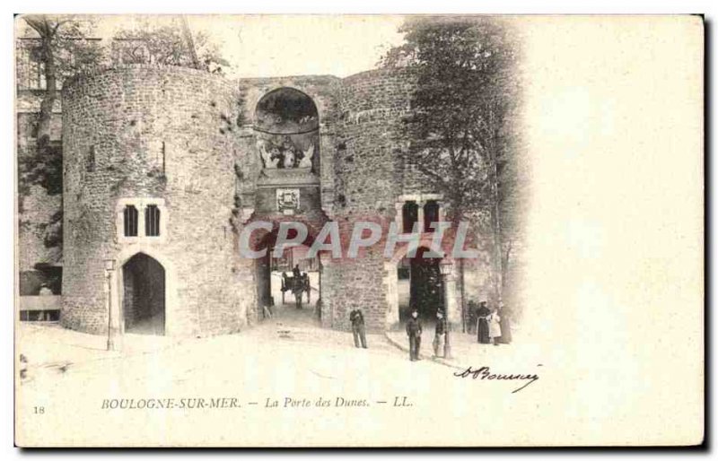 Old Postcard Boulogne Sur Mer La Porte des Dunes