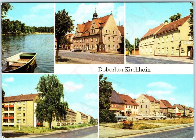 c1970s Doberlug-Kirchhain Germany Greetings Multi View Rathaus Main St 4x6 PC M5