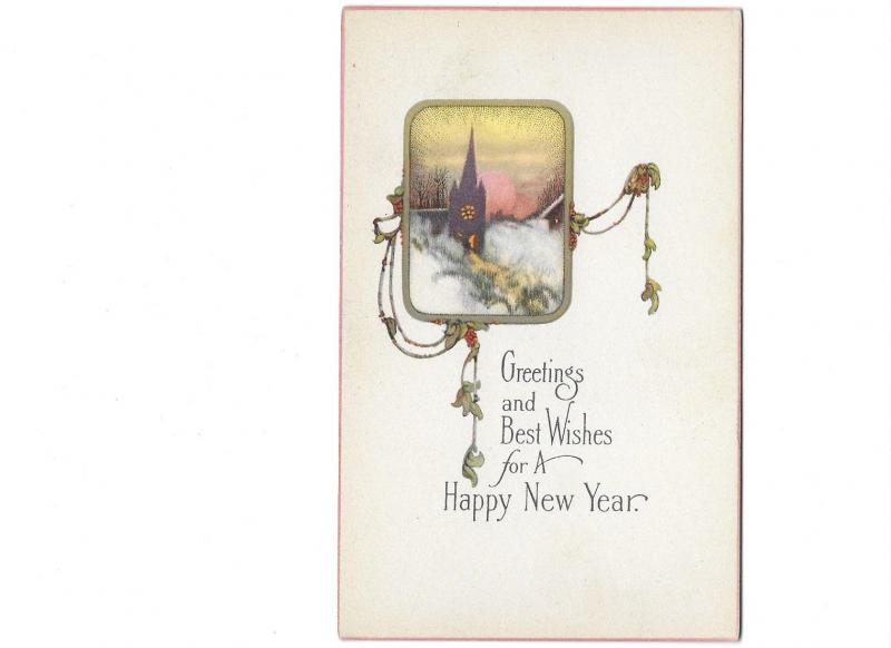 Greetings and Best Wishes for a Happy New Year Art Nuveau