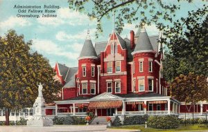 GREENSBURG, IN Indiana  ODD FELLOWS HOME~IOOF  Decatur County  c1940's Postcard