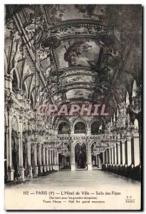 Old Postcard Paris City Hall Hall of celebrations