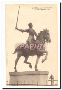 Old Postcard Reims before the Great War The statue of Jeanne d & # 39Arc