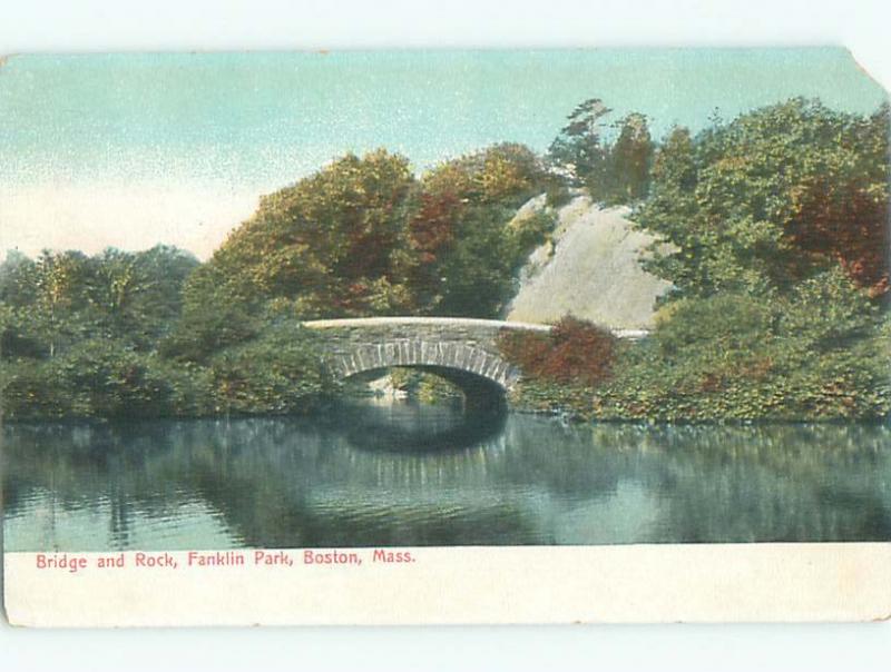 Unused Pre-1907 BRIDGE AT FRANKLIN PARK Boston Massachusetts MA n5442
