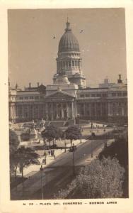 Buenos Aires Argentina Plaza del Congreso Real Photo Antique Postcard J45365