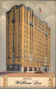 Memphis Tennessee TN Hotel William Len Art Deco Linen Vintage Postcard