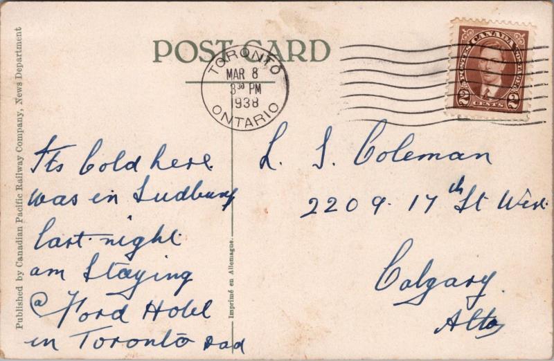 Thunder Cape near Fort William Ontario ON c1938 Postcard D40