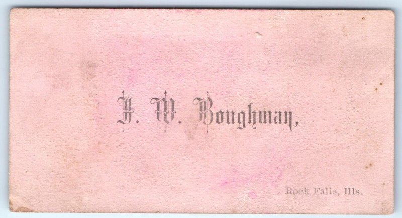 c1880s Rock Falls, IL J.W. Boughman Simple Calling Card Trade Visit Type C3