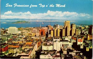 Top Mark San Francisco California Business District City View Postcard Unused 