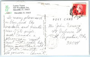 Postcard - Leeroy Troyer - Haverhill, Florida