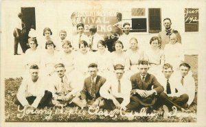 1920s Iowa Prairie View revival meeting Religion RPPC Photo Postcard 21-12078
