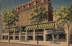Atlantic City New Jersey NJ Hotel Park Central Linen Vintage Postcard