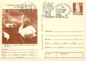 Set of 20 postal stationery postcards animals protected by law in Romania 1980