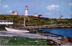 Two Lights Lighthouse Cape Elizabeth Coast Guard Station Maine Me Postcard Vtg 