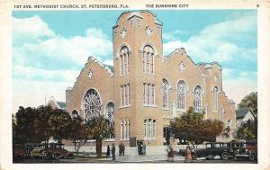 F29/ St Petersburg Florida Postcard c1915 First Avenue M.E. Church 2