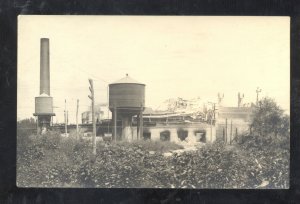 RPPC ATHENS INDIANA PLANT FACTORY WATER TANK VINTAGE REAL PHOTO POSTCARD