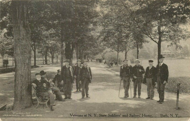 Veterans Bath NY State Soldiers Sailors Postcard Vintage Unstamped Unused 