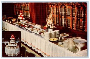 c1960 Sunday Smorgasbord Hotel Blackhawk Davenport Iowa IA Multi-View Postcard