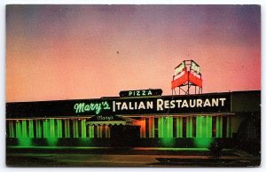 Mary's Italian Home Cooking Miami Florida FL Restaurant Pizza Diner Postcard