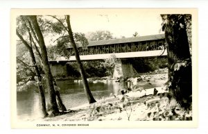 NH - Conway. Covered Bridge, Saco River      RPPC