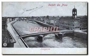 Postcard Old Saluti da pisa Lungarno