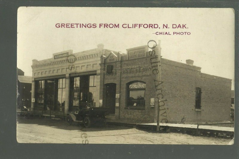 Clifford NORTH DAKOTA RP 1917 MAIN STREET Stores nr Mayville Hillsobro Finley
