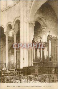 Old Postcard Paray Monial Interior of the Basilica of the Organs