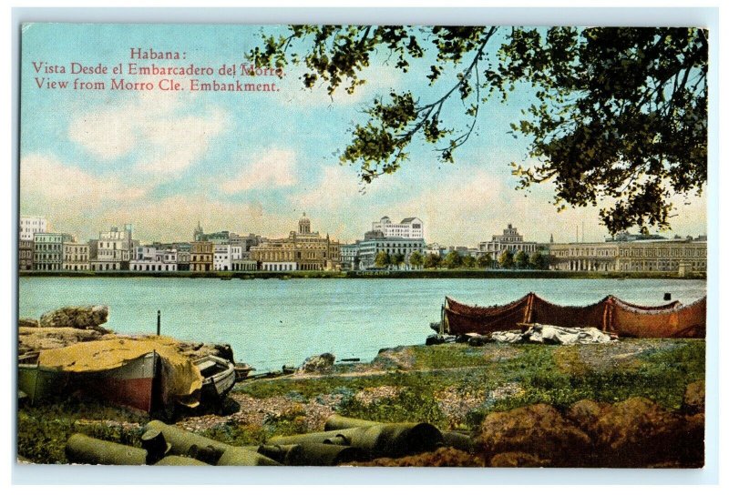 View From Morro Castle Embankment Havana Cuba Postcard (J1)