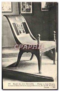 Old Postcard Musee des Arts Decoratifs wood chair d & # 39acajou