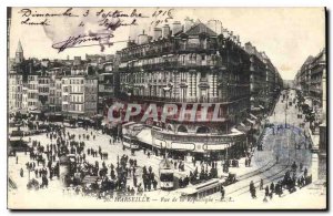 Old Postcard Marseille Rue de la Republique Tramway