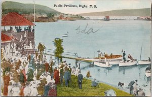 Public Pavilions Digby Nova Scotia Waterfront Boats Boating Postcard E80