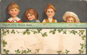 Christmas Greetings Children Auld Sod Signed Clapsaddle Vintage Postcard AA27856