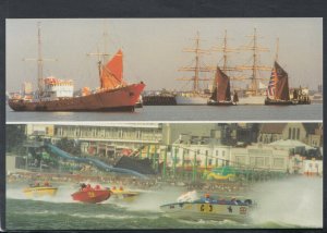 Essex Postcard - Southend, Radio Caroline, S.S.Sedov and Power Boats BX712