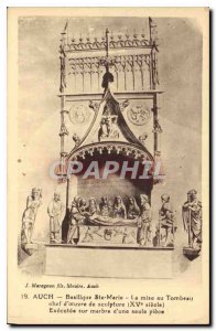 Postcard Auch Old St. Mary's Basilica Lamise the Tomb Leader sculpture ocurre