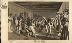 P&O Steamship Co Advertising Games on Deck TURTLE PULL Postcard c1910