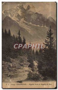 Old Postcard Chamonix Aiguille Verte and Aiguille du Dru