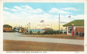 MI, Mackinaw City, Michigan, Approach To State Ferry Dock, Curteich No 4787-29