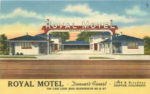 Denver Colorado Royal Motel Roadside linen Teich Postcard 20-2347