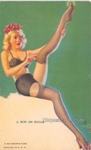 Run on sugar 1945 Mutoscope Artist Pin Up Girl, Non Postcard Backing Unused 