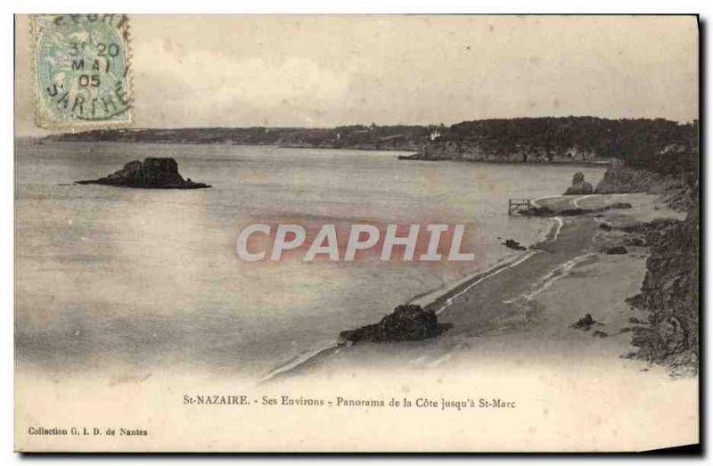 Old Postcard St Nazaire Its Surroundings Panorama De La Cote Up & # 39a San M...