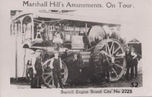 Marshalls Hills Amusements Bristol City Burrell Steam Engine 2723 Old Photo